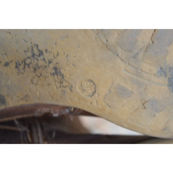 Women's Dove Brown Leather Zip Mid Calf Cowboy Western Booties Size 9 Boho Fall - Picture 8 of 9